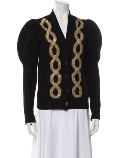 Pre-owned Alexander Mcqueen V-neck Sweater In Black