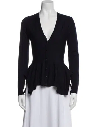 Pre-owned Alexander Mcqueen V-neck Sweater In Blue