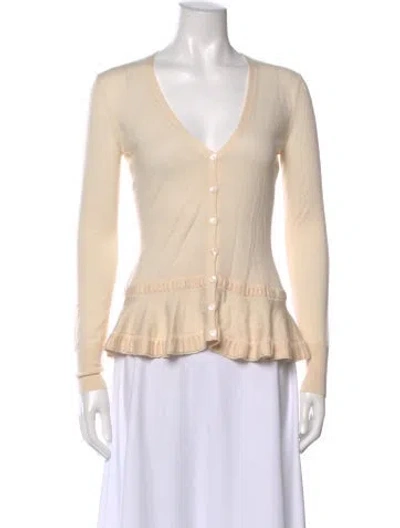 Pre-owned Alexander Mcqueen V-neck Sweater In Neutral