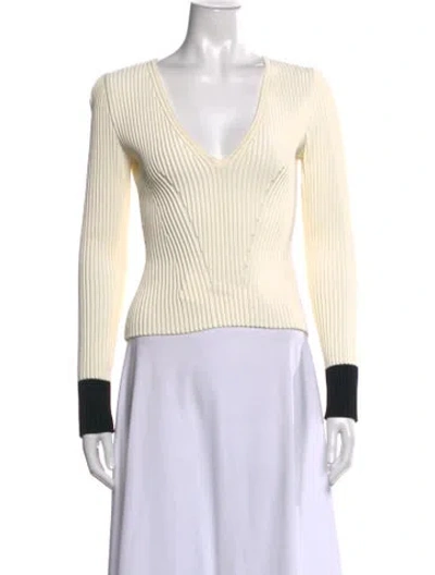 Pre-owned Alexander Mcqueen V-neck Sweater In Neutrals