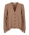 Alexander Mcqueen Vneck Knit Cardigan Long Sleeves In Brown