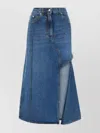 Alexander Mcqueen Alexander Mc Queen Pencil Skirt With Cut Out In Blue