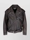 Alexander Mcqueen Waist Belted Epaulettes Lapels Zippered Pockets In Black