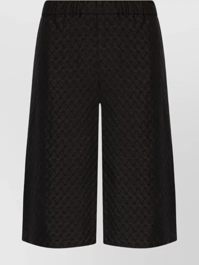 Alexander Mcqueen Waistband Knee Length Textured Fabric Slit Pockets In Black