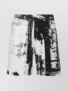 Alexander Mcqueen All Over Print Bermuda Shorts In Black