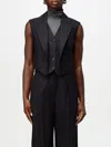Alexander Mcqueen Paneled Pinstriped Wool Vest In Navy