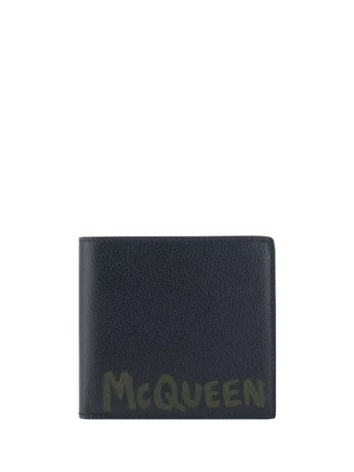 Alexander Mcqueen Wallet In Black/khaki
