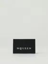 Alexander Mcqueen Leather Card Case With Multiple Compartments In Black