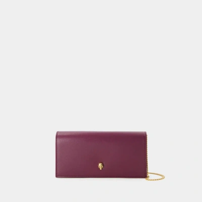 Alexander Mcqueen Wallet On Chain -  - Leather - Burgundy In Purple