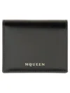 Alexander Mcqueen Calfskin Wallet With Embossed Logo In Black