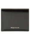 Alexander Mcqueen Calfskin Wallet With Embossed Logo In Black