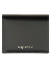 Alexander Mcqueen Calfskin Wallet With Embossed Logo In Black