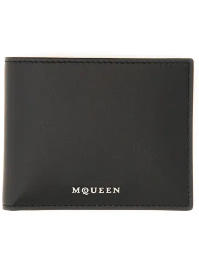 Alexander Mcqueen Men Wallet With Logo In Black