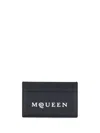 Alexander Mcqueen Leather Card Case With Multiple Compartments In Black
