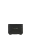 Alexander Mcqueen The Seal Leather Cardholder In Black
