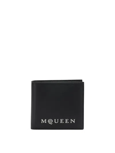 Alexander Mcqueen Black Leather Card Holder