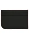 Alexander Mcqueen Black Pebbled Leather Card Holder With Logo In Black