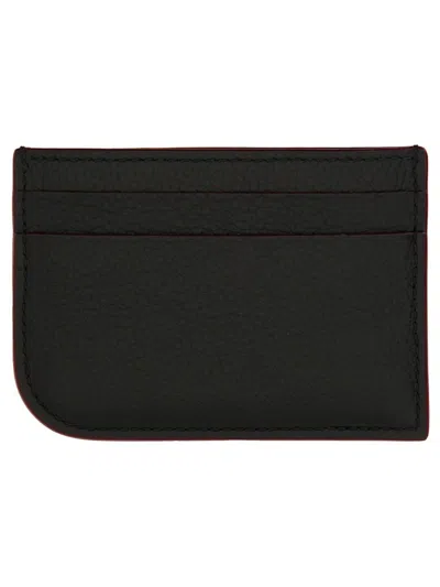 ALEXANDER MCQUEEN ALEXANDER MCQUEEN BLACK PEBBLED LEATHER CARD HOLDER WITH LOGO