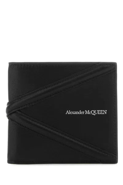 Alexander Mcqueen Logo-embossed Leather Bifold Wallet In Black