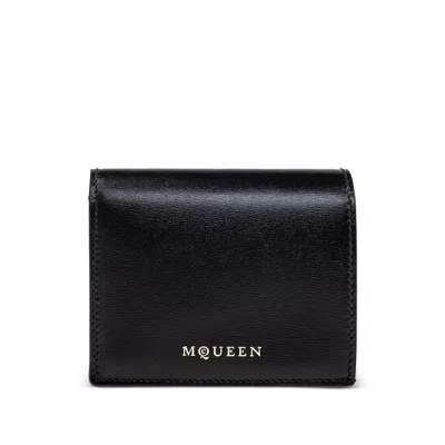 Alexander Mcqueen Logo Snap Button Cardholder Slots In Black