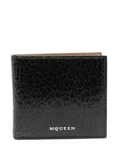 Alexander Mcqueen Wallets In Black/caramel/silver