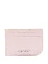Alexander Mcqueen Cracked-effect Cardholder In Pink