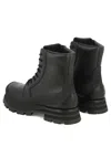 Alexander Mcqueen Wander Leather Lace-up Boots In Black