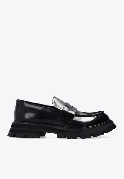 Alexander Mcqueen Wander Calf Leather Loafers In Black