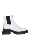 Alexander Mcqueen Leather Chelsea Boots In White