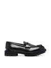 Alexander Mcqueen Seal Logo Leather Penny Loafers