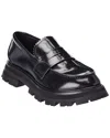 Alexander Mcqueen Wander Leather Loafer In Black