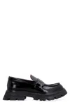 Alexander Mcqueen Brushed Leather Wander Loafers In Black