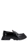 Alexander Mcqueen Brushed Leather Wander Loafers In Black