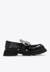 Alexander Mcqueen Brushed Leather Wander Loafers For In Black
