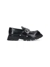 Alexander Mcqueen Brushed Leather Wander Loafers For In Black