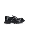 Alexander Mcqueen Brushed Leather Wander Loafers For In Black  