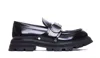 Alexander Mcqueen Brushed Leather Wander Loafers For In Black