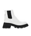Alexander Mcqueen Leather Chelsea Boots In White