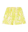 Alexander Mcqueen Warped Floral Shorts In Gold