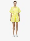 Alexander Mcqueen Warped Floral Shorts In Yellow