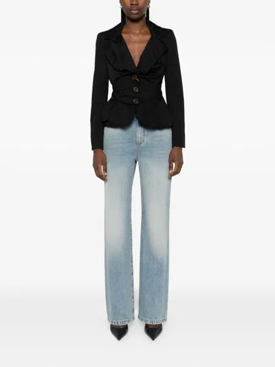 Alexander Mcqueen Washed Cotton Jeans In Blue
