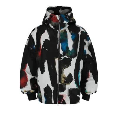 Pre-owned Alexander Mcqueen Watercolor Graffiti Hooded Windbreaker 'mix Colors' | Multi-color | Men's Size 52 In Multicolor