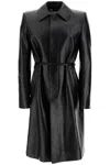Alexander Mcqueen Waterproof Leather Jacket With Voluminous Shoulders In Black