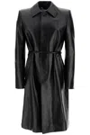 Alexander Mcqueen Waterproof Leather Jacket With Voluminous Shoulders In Black