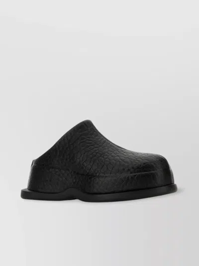 Alexander Mcqueen Wave Leather Slides Round Toe In Multi