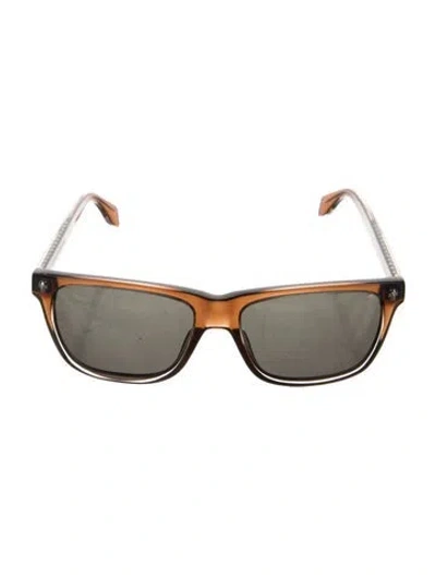 Pre-owned Alexander Mcqueen Wayfarer Tinted Sunglasses In Brown