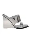 Alexander Mcqueen Wedge-heel Mule Sandals In Gray