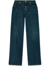 Alexander Mcqueen Women's Indigo Wide-leg Denim Jeans In Blue