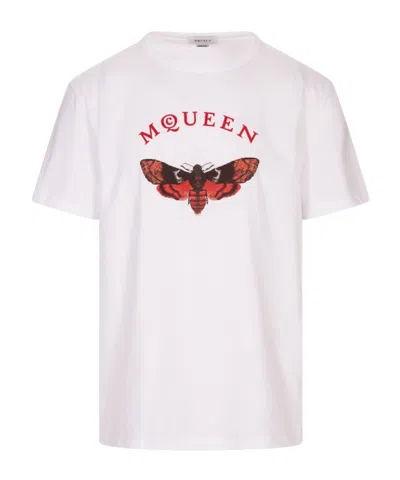 Alexander Mcqueen Moth Print T-shirt In White