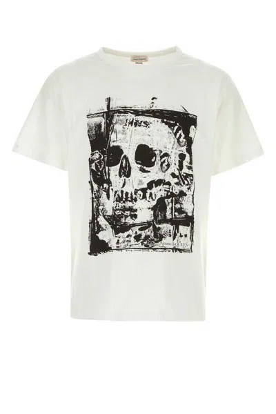 Alexander Mcqueen White And Black Cotton T-shirt